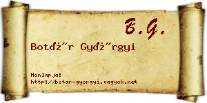 Botár Györgyi névjegykártya